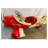 AFC Red and Cream Pedal Airplane with Propeller and Steering Wheel