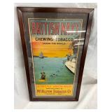 12x21 Framed British Navy Tobacco Adv. 