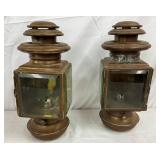Pair 12in. Copper Carriage Lanterns 