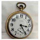 Illinois Pocket Watch with Open-Face Gold-Tone Case