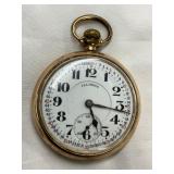 Illinois Pocket Watch with 14K Gold-Filled Case and Engraved Back