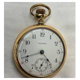 American Waltham Watch Co. 14K Gold Pocket Watch with Engraved Case