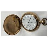 Waltham 14K Gold Hunter Case Pocket Watch with 17 Jewel Movement