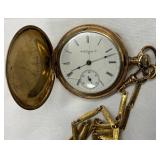 Gold-Filled Elgin National Pocket Watch with Chain, Circa Early 20th Century