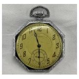 Waltham 17-Jewel Octagonal Pocket Watch with Engraved Case