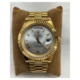 Replica Rolex Oyster Perpetual Day-Date Watch with Gold Case and Bracelet