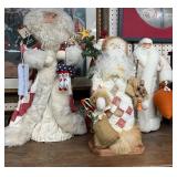 Handcrafted Santa Claus Figures with Quilted and Fabric Details