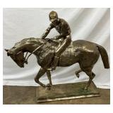 38x34 "Le Grand Jockey" Metal Statue, by I.J. Bohneur