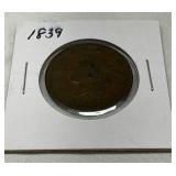 1839 United States Large Cent, Coronet Head