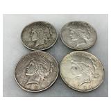 4 Peace Silver Dollars: 1922, 1923, and 1925