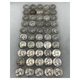 50 Silver Quarters, Mixed Dates and Mint Marks