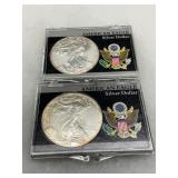 Two American Eagle One-Ounce Silver Dollars, 1998 and 1999