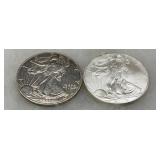 Two American Silver Eagle Bullion Coins, 2003 and 2009