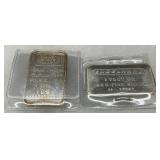 Two 1-Troy Ounce .999 Fine Silver Bars by Engelhard and Golden State Mint