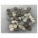 100 U.S. Silver Dimes Featuring Roosevelt Design