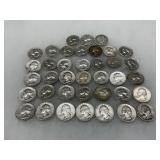 40 Silver Washington Quarters, Various Dates