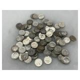 100 U.S. Silver Dimes, Various Dates and Conditions