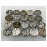 20 US Walking Liberty Half Dollars (1916–1947)