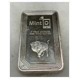 MintID 5 Troy Ounce .999+ Fine Silver Bullion Bar with NFC Technology