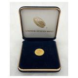 United States Mint 1/10 oz Gold American Eagle Coin in Display Case