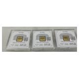 3 Schloss Güldengossa 1g Gold Bars with Certificates