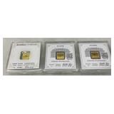 3 Schloss Güldengossa 1g Gold Bars with Certificates