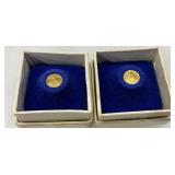 Two $20 Gold Coins in Display Boxes