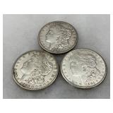 Three 1921 Morgan Silver Dollars
