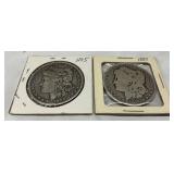 1885 and 1880 Morgan Silver Dollars