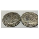 Two Morgan Silver Dollars, 1902 and 1900