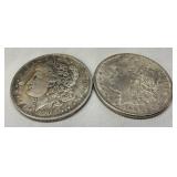 Two Morgan Silver Dollars, 1903 and 1921