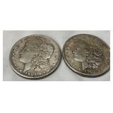 Two 1901 and 1904 Morgan Silver Dollars