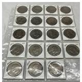 19 Eisenhower Silver Dollars in Protective Sleeves