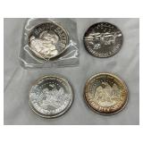 Seven 1-Ounce .999 Fine Silver Rounds with Assorted Designs