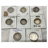 Eight Barber Quarters (1905-1915), Various Mints