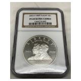 2003-P Wright Brothers First Flight Silver Dollar, PF69 Ultra Cameo, NGC Certified