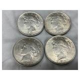 1923 Peace Silver Dollar Coins (Set of 4)