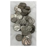 100 U.S. Mercury Dimes, 90% Silver