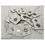 50 Mercury Dimes in Cardboard Holders