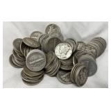 100 United States Mercury Dimes in 90% Silver