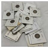 30 Barber Dimes in Coin Holders, Various Dates