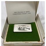 The Franklin Mint 1972 Christmas Ingot in Sterling Silver