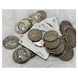 40 U.S. Washington Silver Quarters, Various Dates