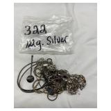 Sterling Silver Jewelry, 122g Total Weight