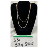 Sterling Silver Rope Chain Necklace, 52g