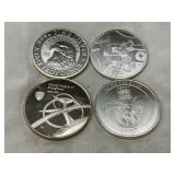 Eight One Troy Ounce .999 Fine Silver Rounds