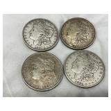 Four Morgan Silver Dollars, 1921 Issue