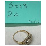 Gold Ring with Engraved Oval Design, 2 Grams, Size 3