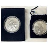 2006 and 2008 American Silver Eagle Coins in Presentation Cases