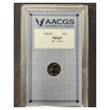 1964 P Roosevelt Dime Graded MS63 by AACGS